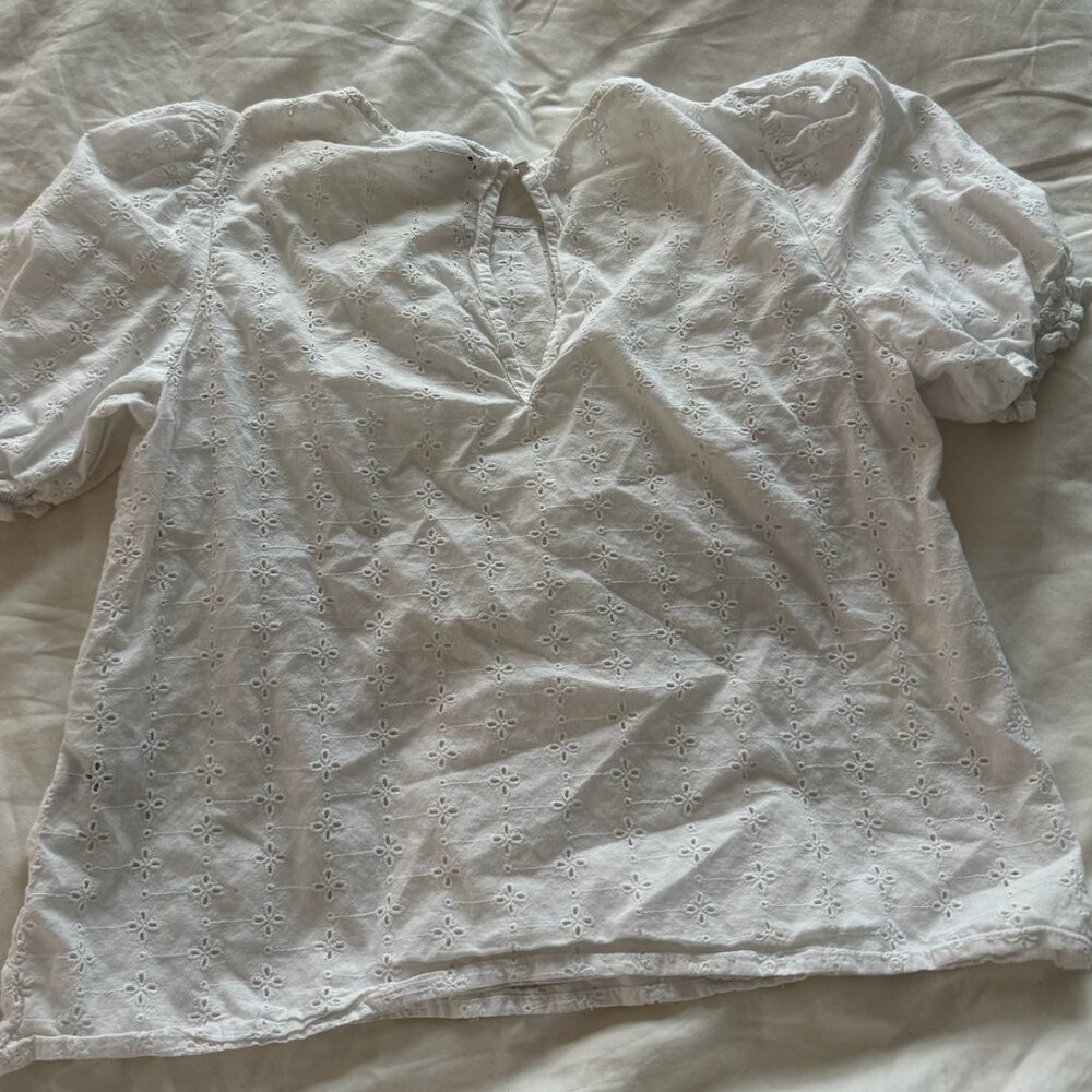 Short Sleeved White Blouse